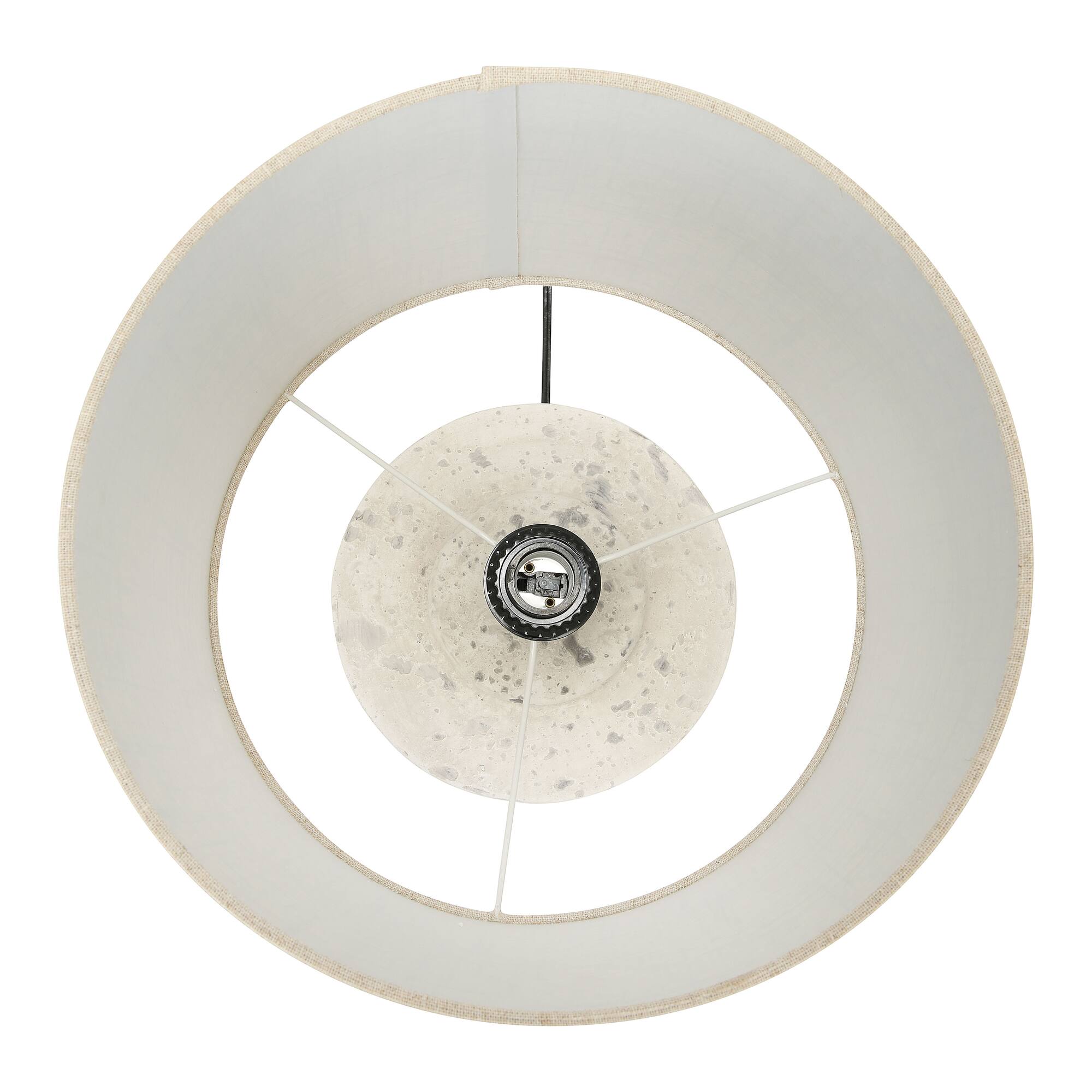 Hello Honey® 19.5" Distressed Cream Cement Table Lamp with Linen Shade
